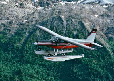 N754 flying, southeast Alaska, 1984. Photo by Karen Bollinger, USFWS