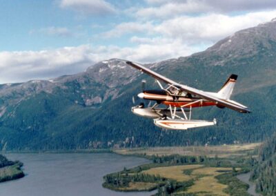 N754 flying, southeast Alaska, 1984. Photo by Karen Bollinger, USFWS