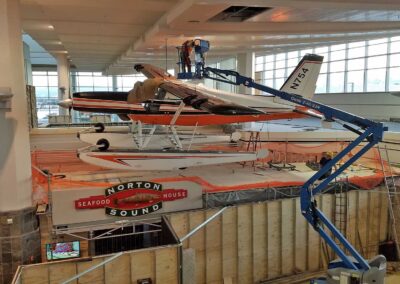 N754 nearly reassembled at Ted Stevens Intl Airport, Anchorage, Alaska, 2017. Photo by Chris Edwards, USFWS