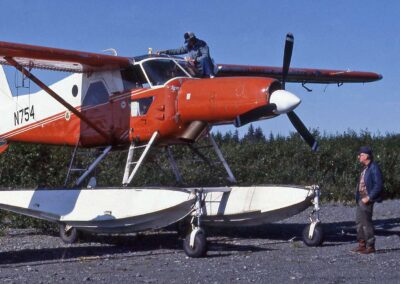 Bruce Conant (left) and Jim King (right), Tanacross, Alaska, circa 1980. Photo: USFWS