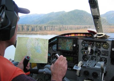 Bruce Conant, N754 pilot, navigates waterfowl survey transects in interior Alaska. Photo: USFWS