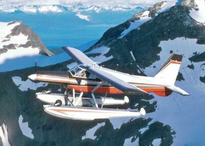 N754 flying southeast Alaska, 1984. Photo: Karen Bollinger